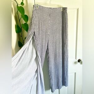 NWT West Loop Striped Palazzo Slit Wide Leg Pants, Women’s Size XLarge, Navy/Wh